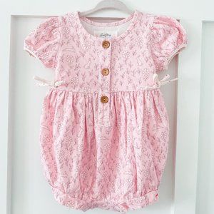 Sweethoney bubble romper one piece Size 18 M NWOT pink bunny